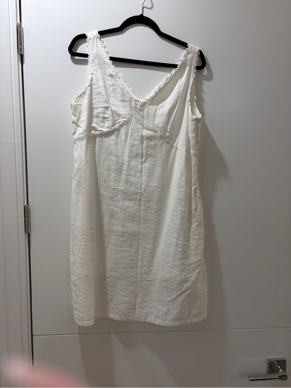 Laura Ashley White Sleeveless V-Neck Mini Dress